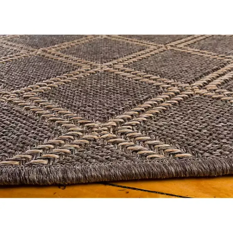 Kirklands Home Santorini Trellis Outdoor Area Rug, 6x9 Brown New