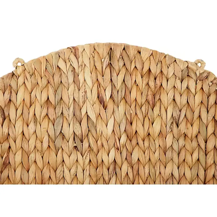 Kirklands Home Brown Sea Grass Woven Round Wall Shelf Outlet