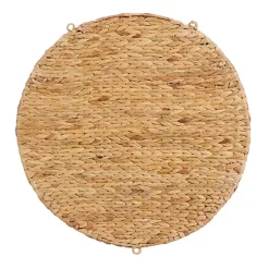 Kirklands Home Brown Sea Grass Woven Round Wall Shelf Outlet