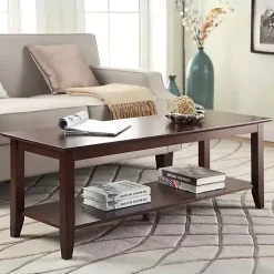 Kirklands Home Simple Rectangular Coffee Table Brown Clearance