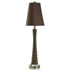 Kirklands Home Slim Fluted Buffet Lamp Brown Clearance