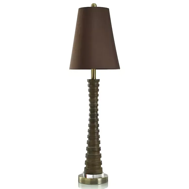 Kirklands Home Slim Fluted Buffet Lamp Brown Clearance