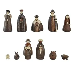 Christmas Decorations>Kirklands Home Stone Christmas Nativity 11-pc. Set Brown
