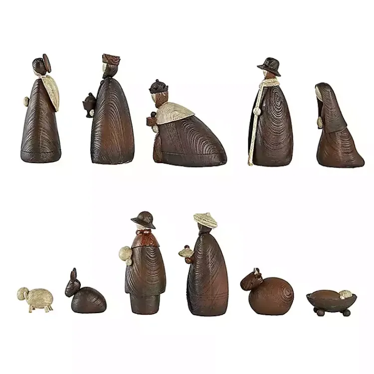 Christmas Decorations>Kirklands Home Stone Christmas Nativity 11-pc. Set Brown