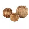 Bowl Filler>Kirklands Home Brown Teak Wood Carved Orbs, Set of 3
