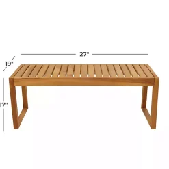 Kirklands Home Teak Wood Slatted Outdoor Coffee Table Brown Discount