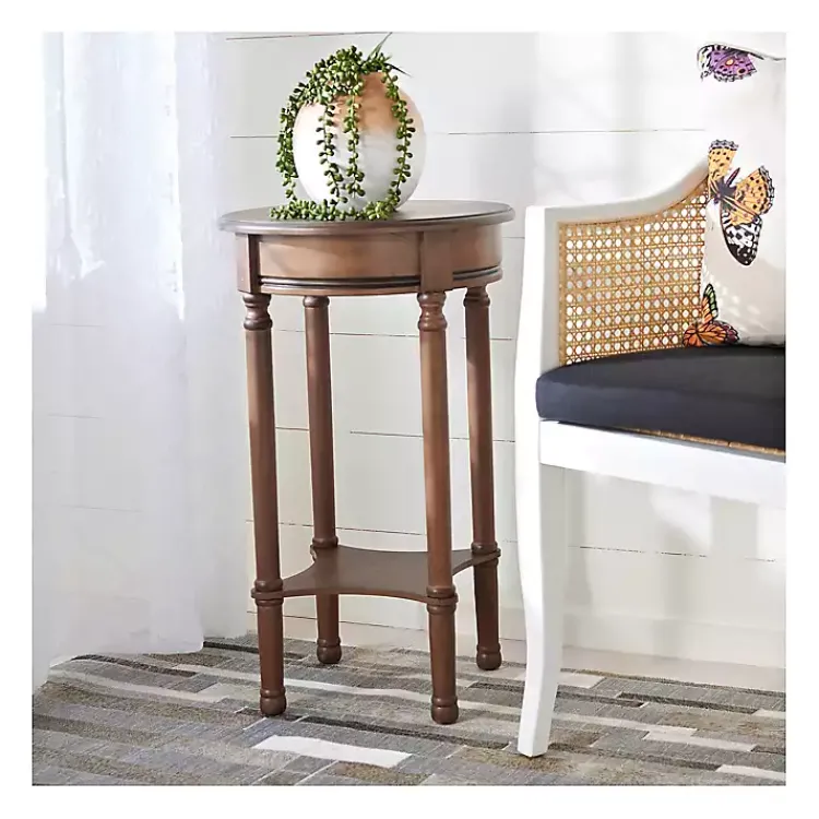 Kirklands Home Tegan Round Accent Table Brown Sale