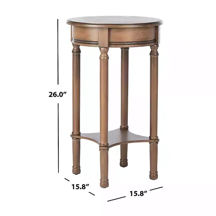 Kirklands Home Tegan Round Accent Table Brown Sale