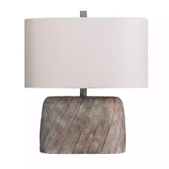 Kirklands Home Brown Textured Oval Shade Table Lamp Ivory Sale