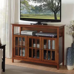 Kirklands Home Tiered Deluxe Cali Media Cabinet Brown Discount