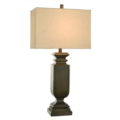 Kirklands Home Brown Traditional Rectangular Table Lamp Clearance