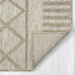 Kirklands Home Transitional Stripes Indoor/Outdoor Rug, 5x7 Brown Best
