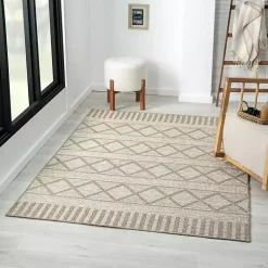 Kirklands Home Brown Transitional Stripes Outdoor Rug, 8x10 Best