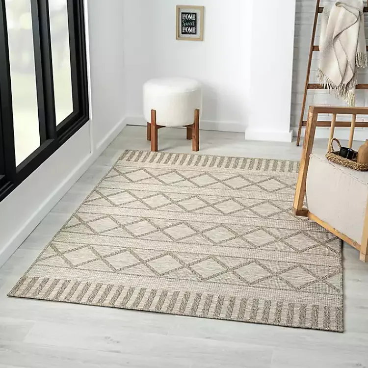 Kirklands Home Brown Transitional Stripes Outdoor Rug, 8x10 Best