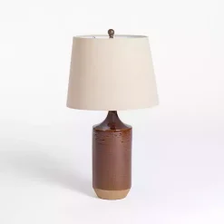 Kirklands Home Brown Two Tone Ceramic Table Lamp Tan