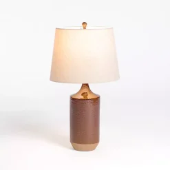 Kirklands Home Brown Two Tone Ceramic Table Lamp Tan