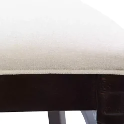 Kirklands Home Brown Upholstered Oval Dining Chairs, Set of 2 White