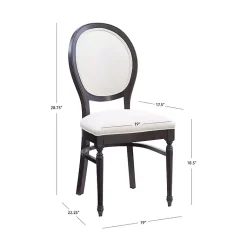 Kirklands Home Brown Upholstered Oval Dining Chairs, Set of 2 White