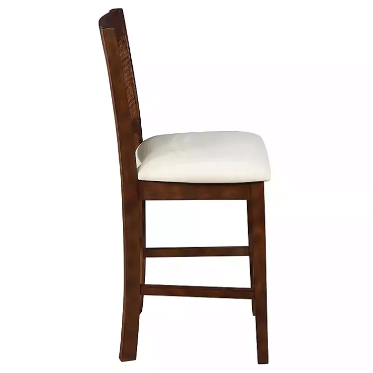 Kirklands Home Brown Wilbur Cane Back Counter Stools, Set of 2 New