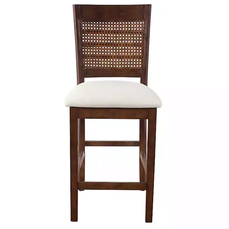 Kirklands Home Brown Wilbur Cane Back Counter Stools, Set of 2 New