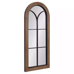 Kirklands Home Windowpane Arch Geoffrey Mirror Brown New