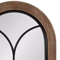 Kirklands Home Windowpane Arch Geoffrey Mirror Brown New