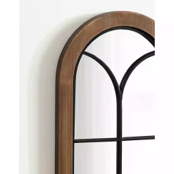 Kirklands Home Windowpane Arch Geoffrey Mirror Brown New