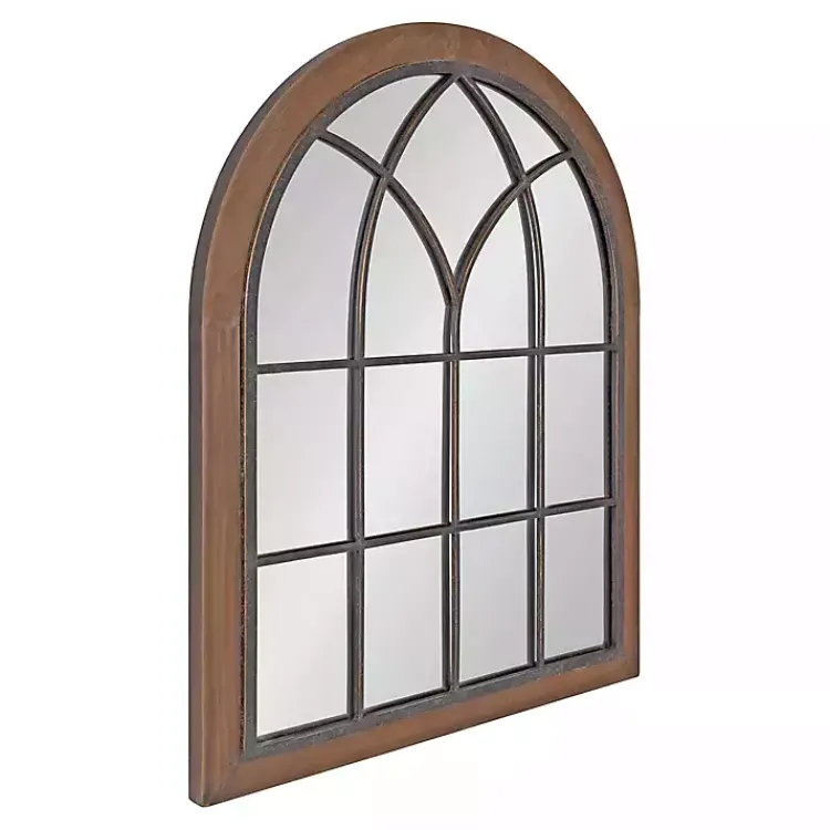 Kirklands Home Windowpane Arch Nala Mirror Brown Outlet