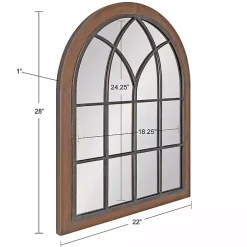Kirklands Home Windowpane Arch Nala Mirror Brown Outlet