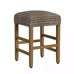 Kirklands Home Windowpane Upholstered Counter Stool Brown New