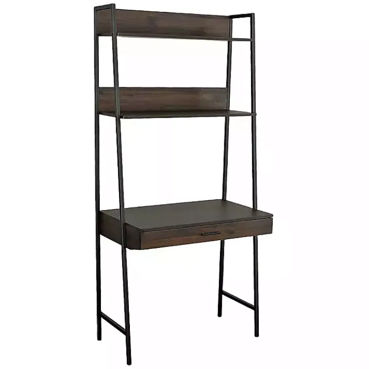 Kirklands Home Wood & Black Metal 2-Shelf Desk Brown Online