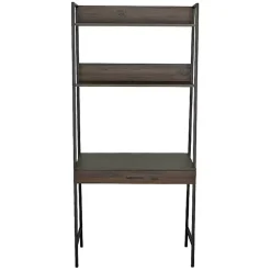 Kirklands Home Wood & Black Metal 2-Shelf Desk Brown Online