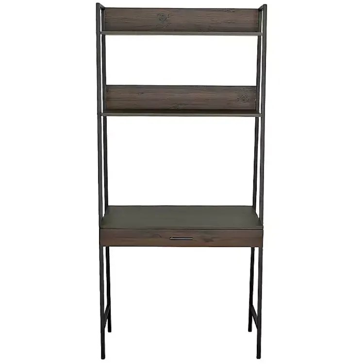 Kirklands Home Wood & Black Metal 2-Shelf Desk Brown Online