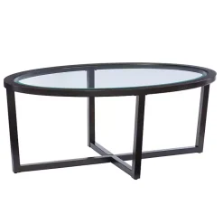 Kirklands Home Wood & Glass Top 3-pc. Table Set Brown Best