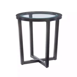 Kirklands Home Wood & Glass Top 3-pc. Table Set Brown Best