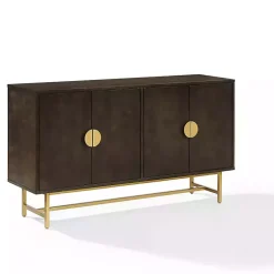 Kirklands Home Wood & Gold Metal Sideboard Brown