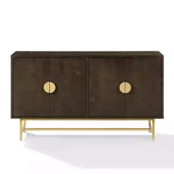 Kirklands Home Wood & Gold Metal Sideboard Brown