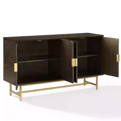 Kirklands Home Wood & Gold Metal Sideboard Brown