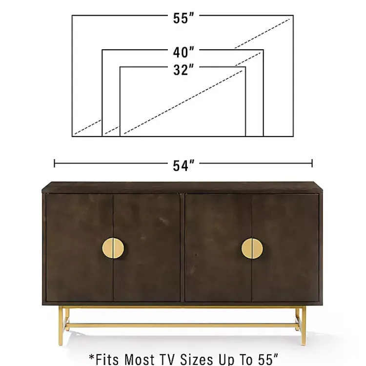 Kirklands Home Wood & Gold Metal Sideboard Brown