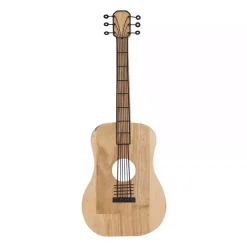 Kirklands Home Brown Wood Acoustic Guitar Wall Plaque