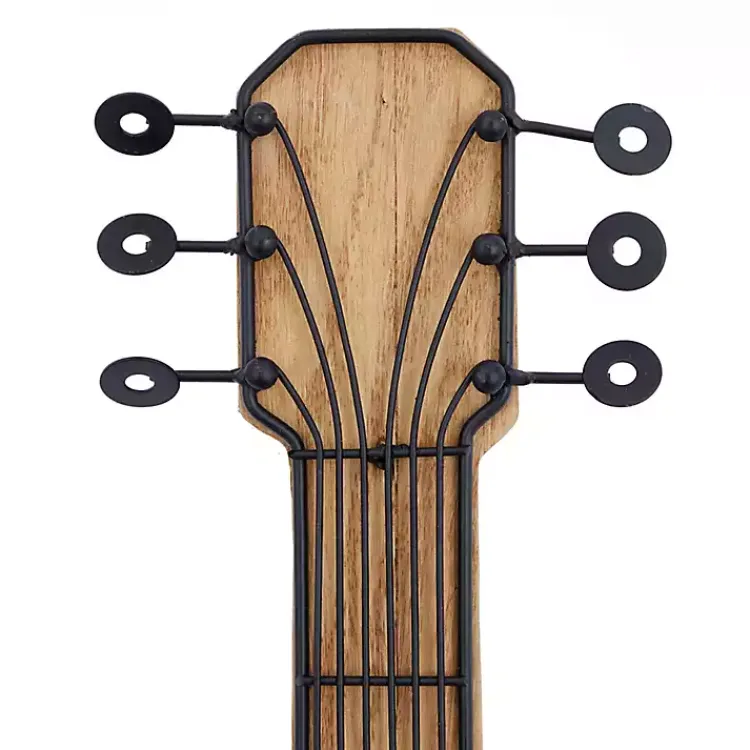 Kirklands Home Brown Wood Acoustic Guitar Wall Plaque