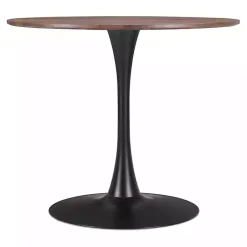 Kirklands Home Brown Wood and Black Metal Bistro Dining Table