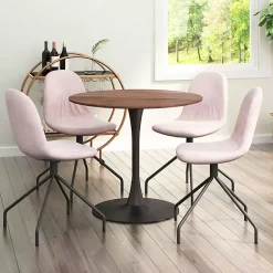 Kirklands Home Brown Wood and Black Metal Bistro Dining Table