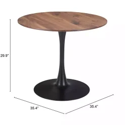 Kirklands Home Brown Wood and Black Metal Bistro Dining Table