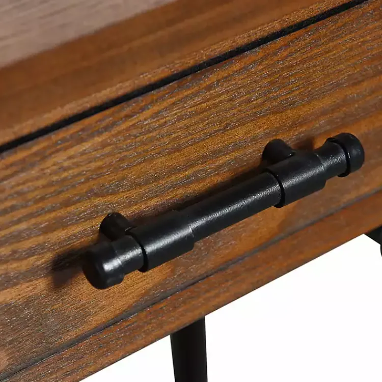 Kirklands Home Brown Wood and Black Metal Ruth Accent Table Best