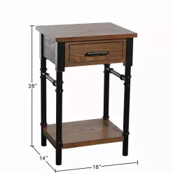 Kirklands Home Brown Wood and Black Metal Ruth Accent Table Best