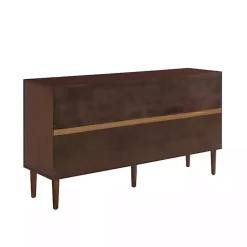 Kirklands Home Brown Wood and Gold 4-Door Cabinet New