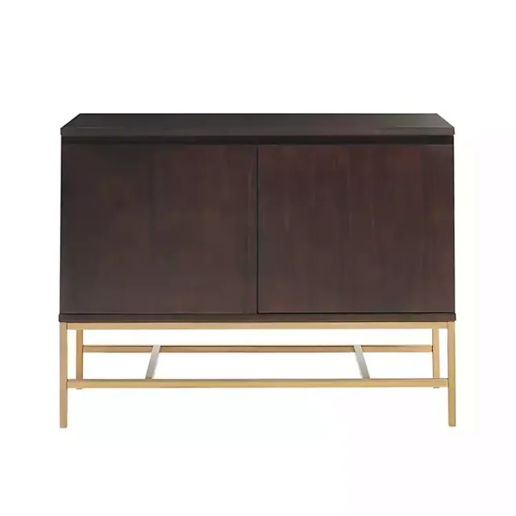 Kirklands Home Wood and Gold Martha Stewart Cabinet Brown Online