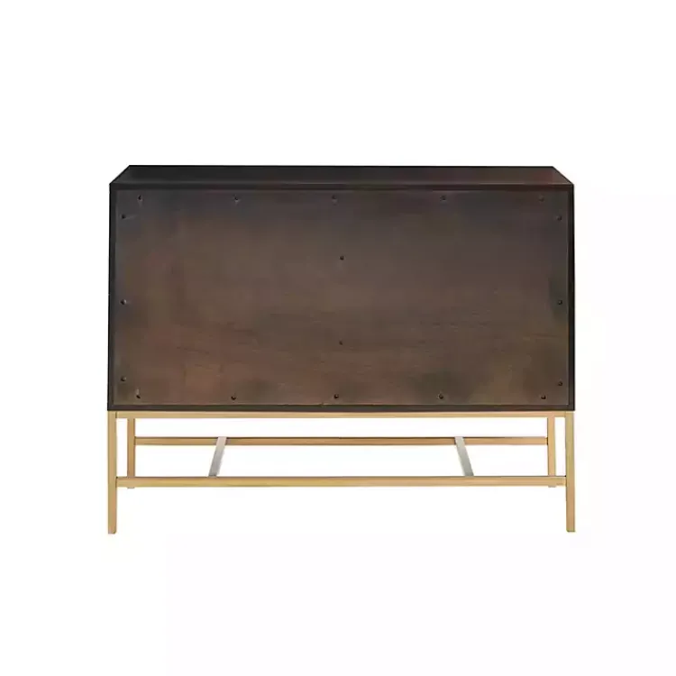 Kirklands Home Wood and Gold Martha Stewart Cabinet Brown Online