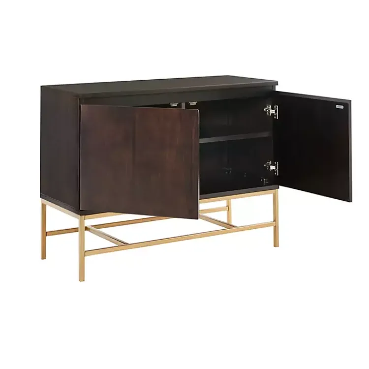 Kirklands Home Wood and Gold Martha Stewart Cabinet Brown Online